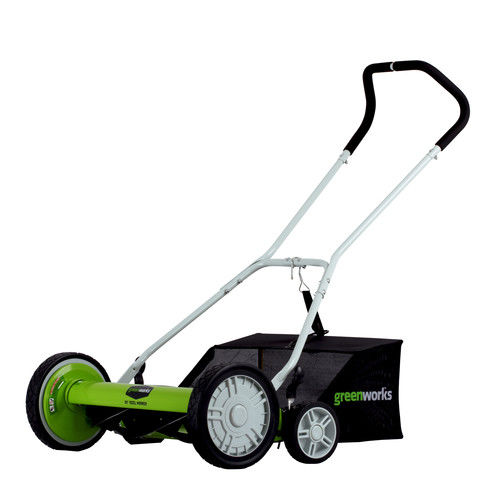 GreenWorks 16-Inch Reel Lawn Mower with Grass Catcher 25052